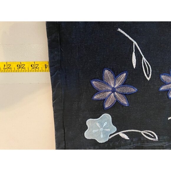 Isabel Hayley Embroidered Floral Denim Jacket Size 12 - Picture 5 of 8